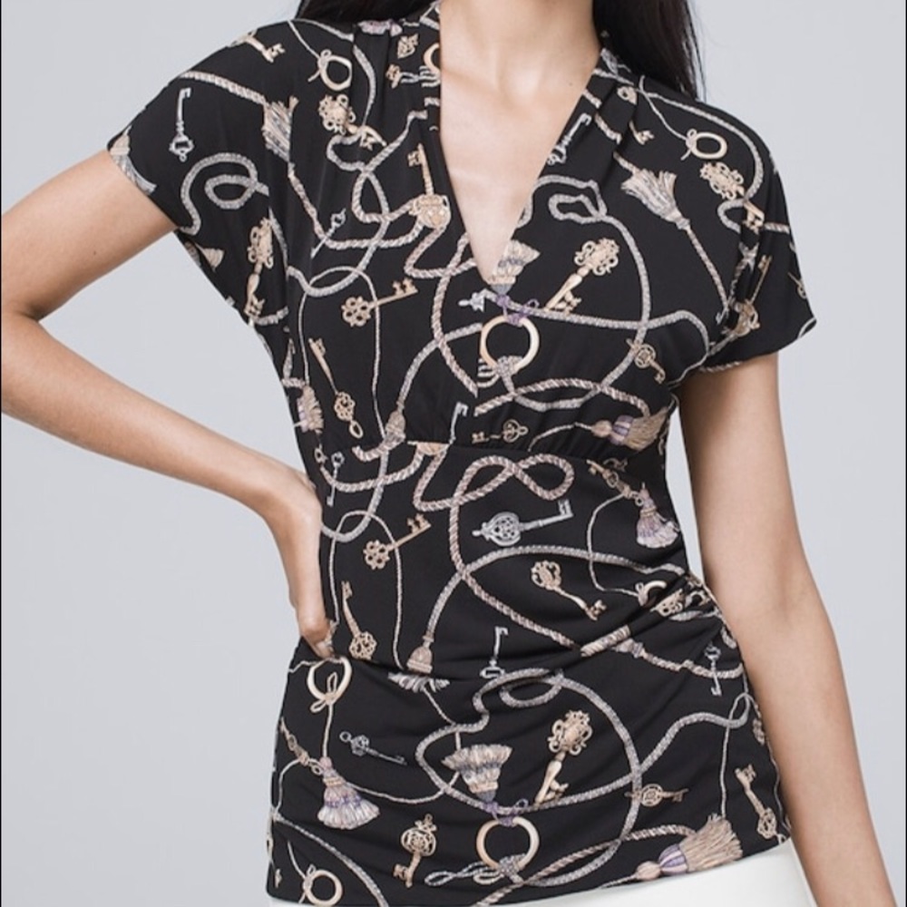 White House/Black Market jersey print top